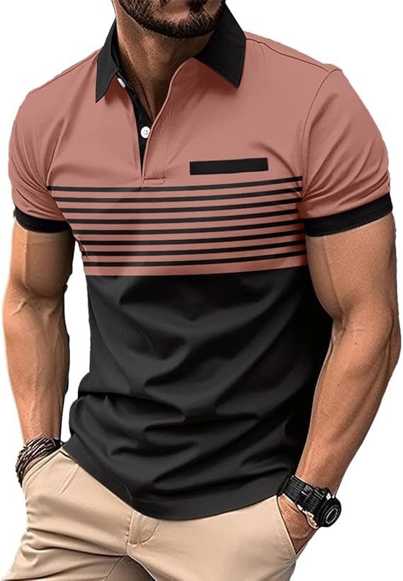 Imprimé numérique Chemise Polo à manches courtes boutonnée Lapel