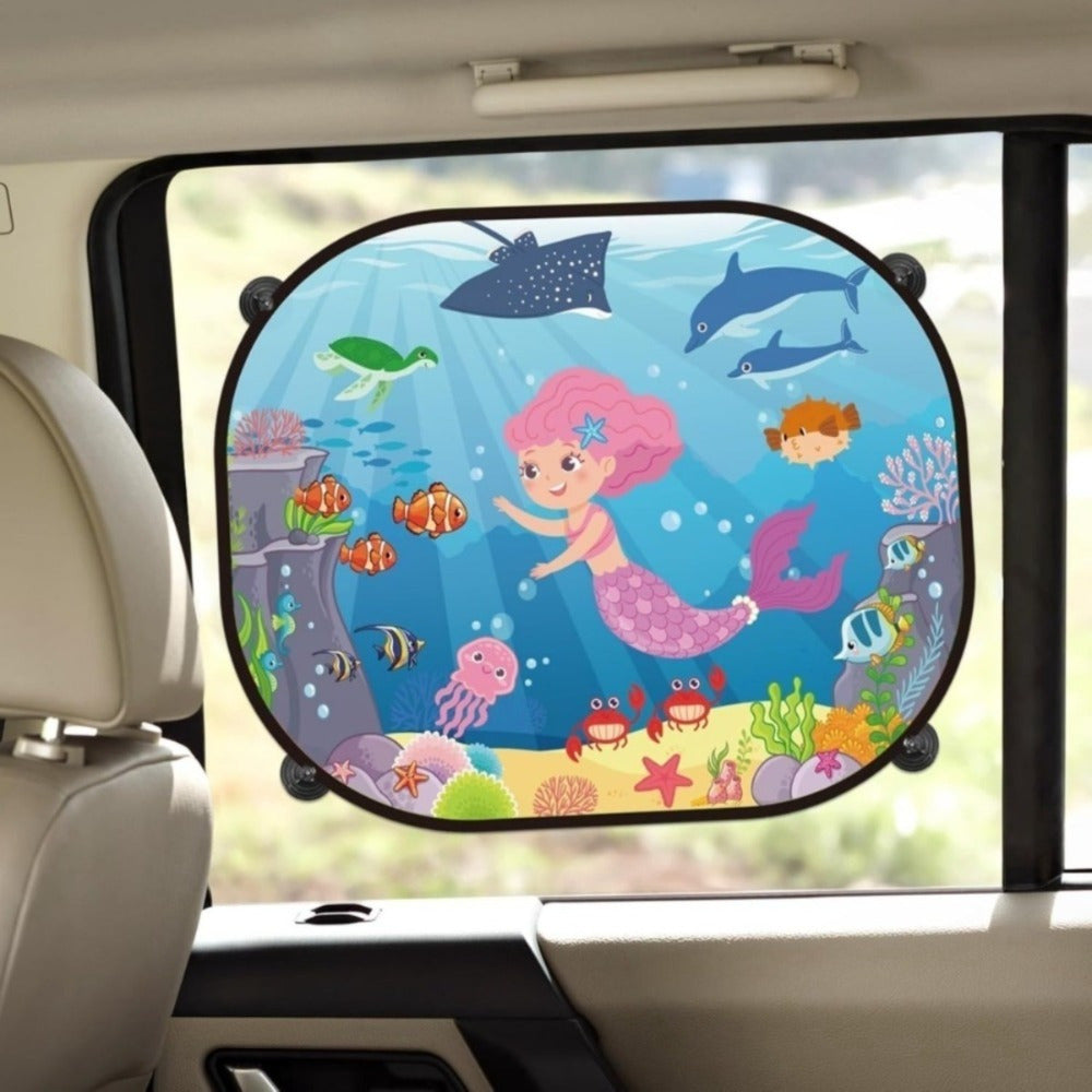 Set de 2 parasols de fenêtre de voiture avec 8 ventouses