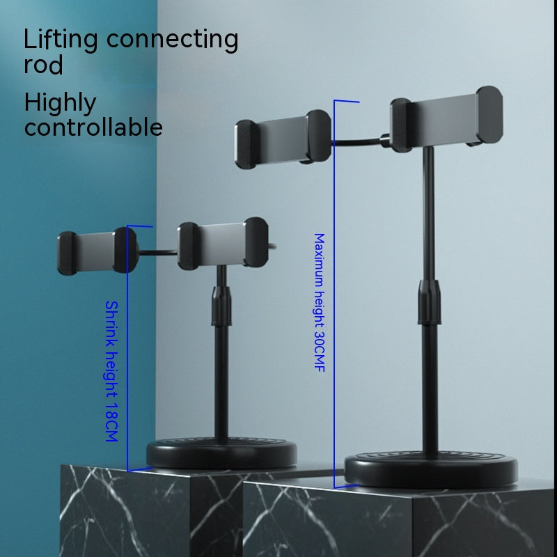 Disque de bureau Mobile Téléphone rétractable Double Chuck Fill Light Bracket