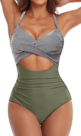 Maillot de bain monocolore pour femmes de style européen et américain avec un panneau sans dos