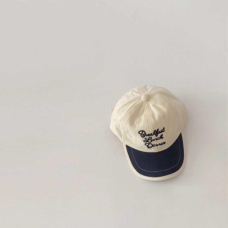 Enfants Printemps et automne Couleur Bloc Broderie Soft Top Sun Hat
