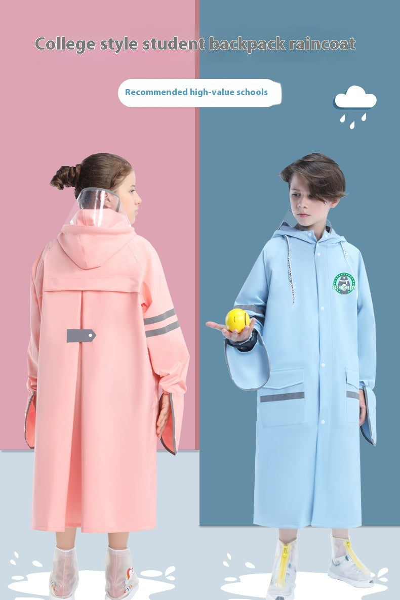 Enfants Raincoat Filles Garçons Élèves de l'école primaire Ceinture scolaire Sac scolaire Siège Moyen A