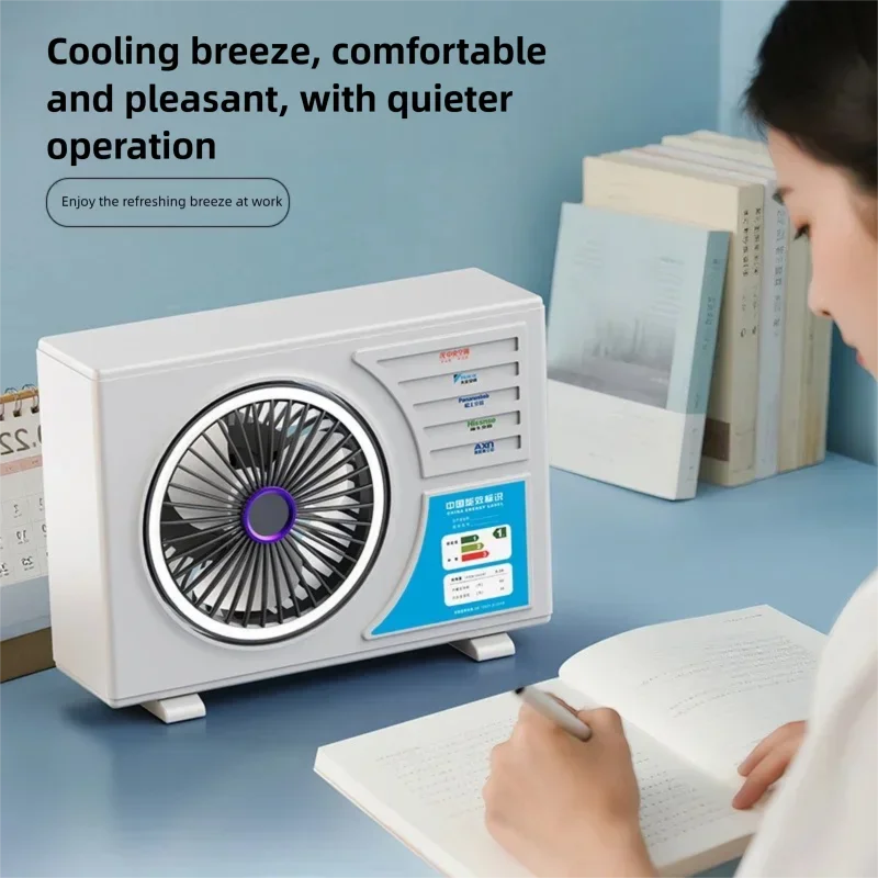 Electric folding fan student desk cooling fan folding light outdoor camping wall hanging
