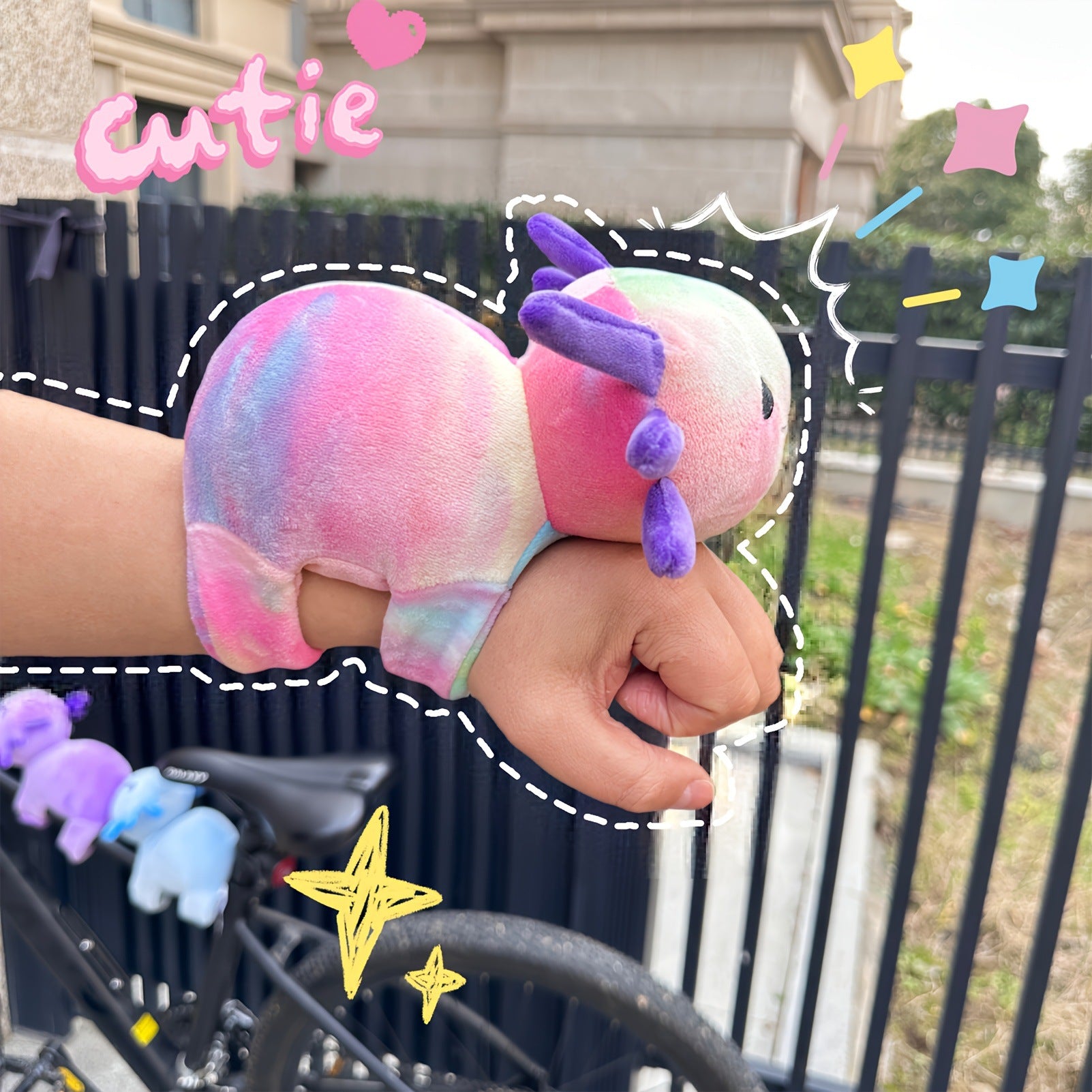 Colorful Salamandre Snap-ring Bracelet en peluche jouet
