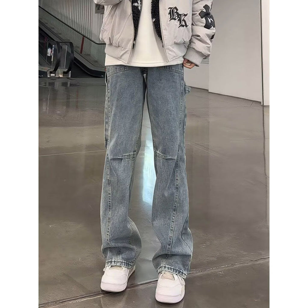 Jeans Homme Légèrement Évasés Bleu Rétro