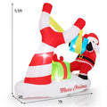 Décoration du Père Noël gonflable 7ft - 5 lumières LED intégrées 210T polyester Quick Inflati