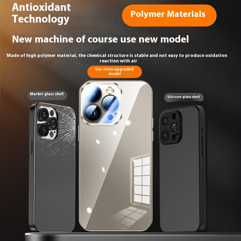 Boîtier de téléphone en verre de verre miroir tout inclus Lentille résistant à la chute Couverture de protection