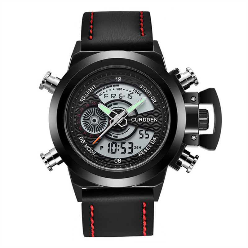 Fashion Belt Multi-Functional Double Display Sports Watch for Men