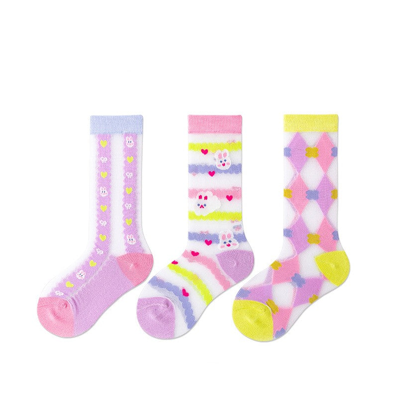 Printemps et été caricature mince petite carte de fleur Chaussettes en soie
