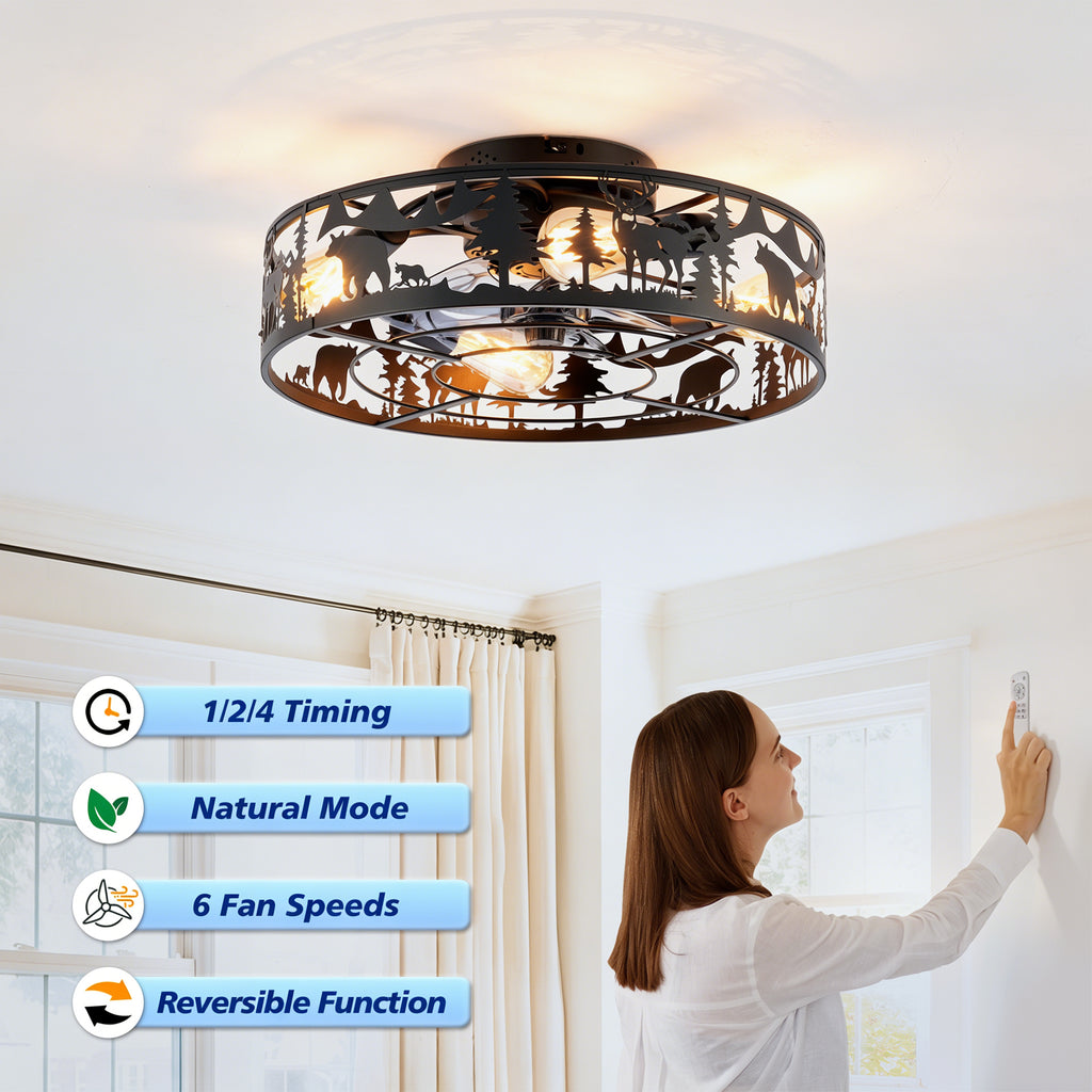 Éventails de plafond 20en Caged avec télécommande