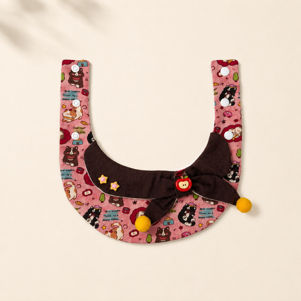 Imprimé grand arc-noeud fourrure-bale chat et chien bib imprimé