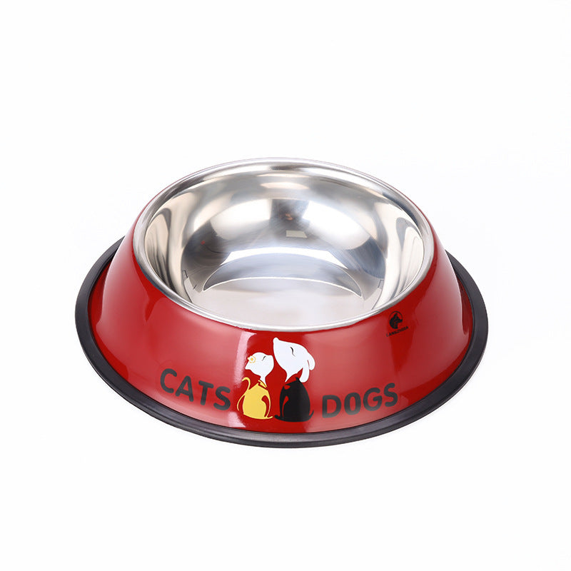 Acier inoxydable bassin de chien-jujube rouge-M taille-1 pièce