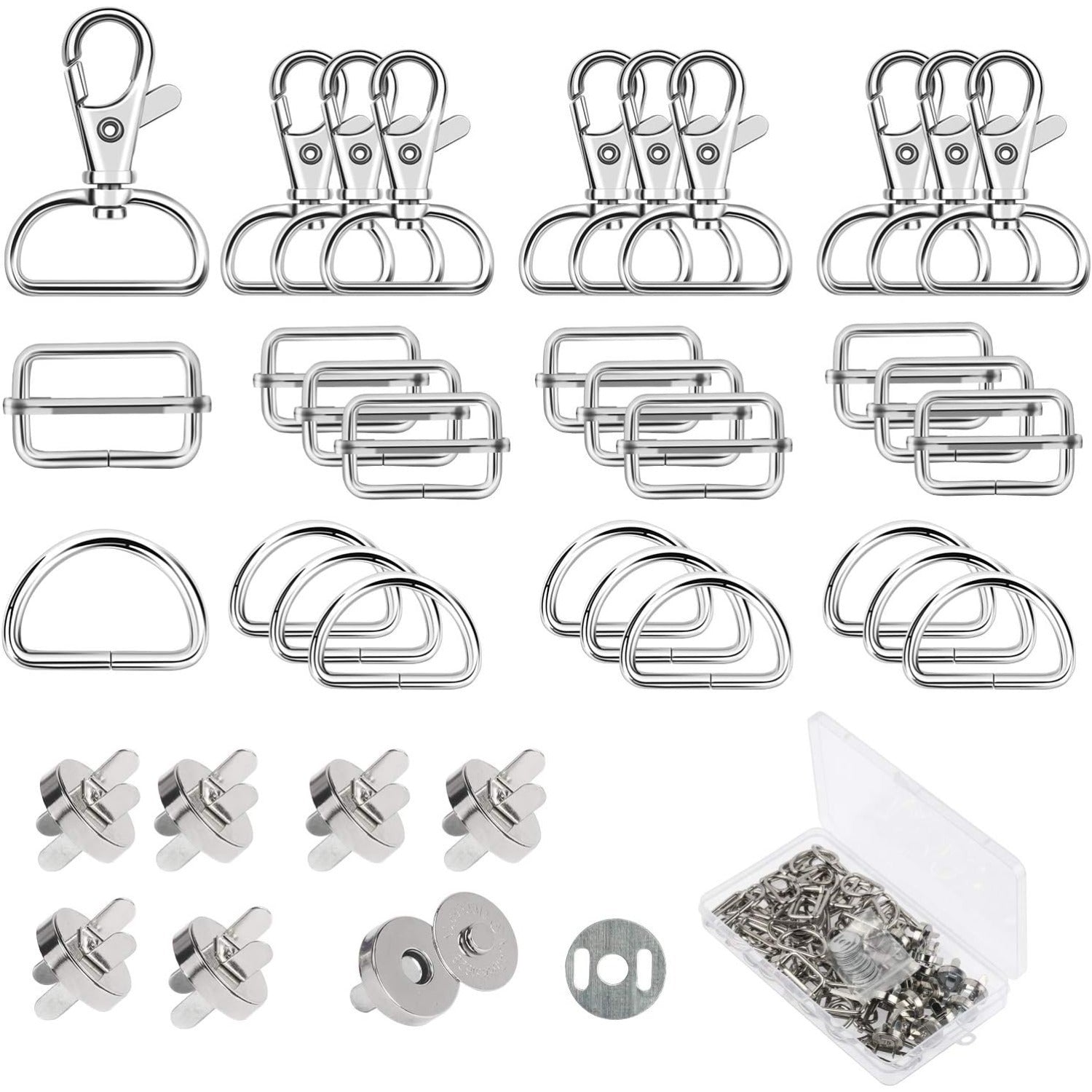 64-Piece Set d'accessoires de sac pour la couture: D-Rings