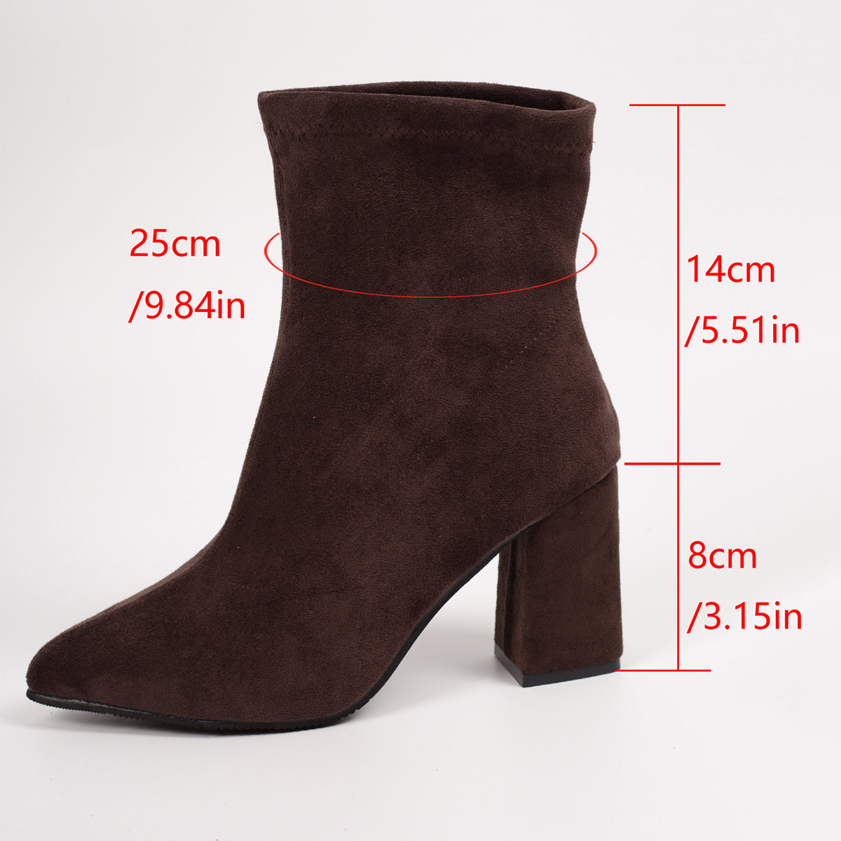 Anglais Vintage Élégant Block Talon Slip Sur Bottes Ankle Femmes Automne Hiver Arrivée Élastique