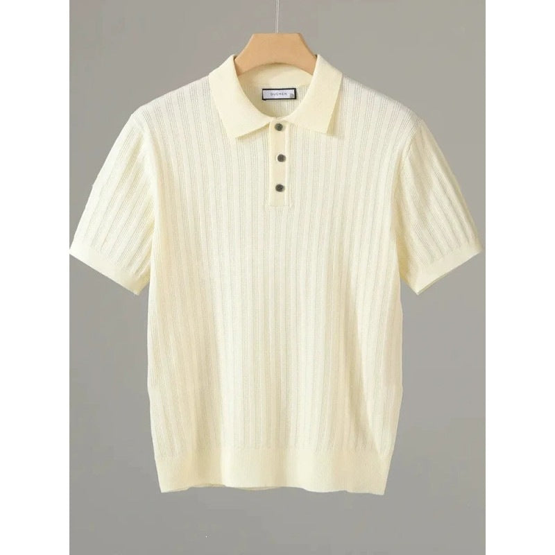 Trendy men's short-sleeved sweater