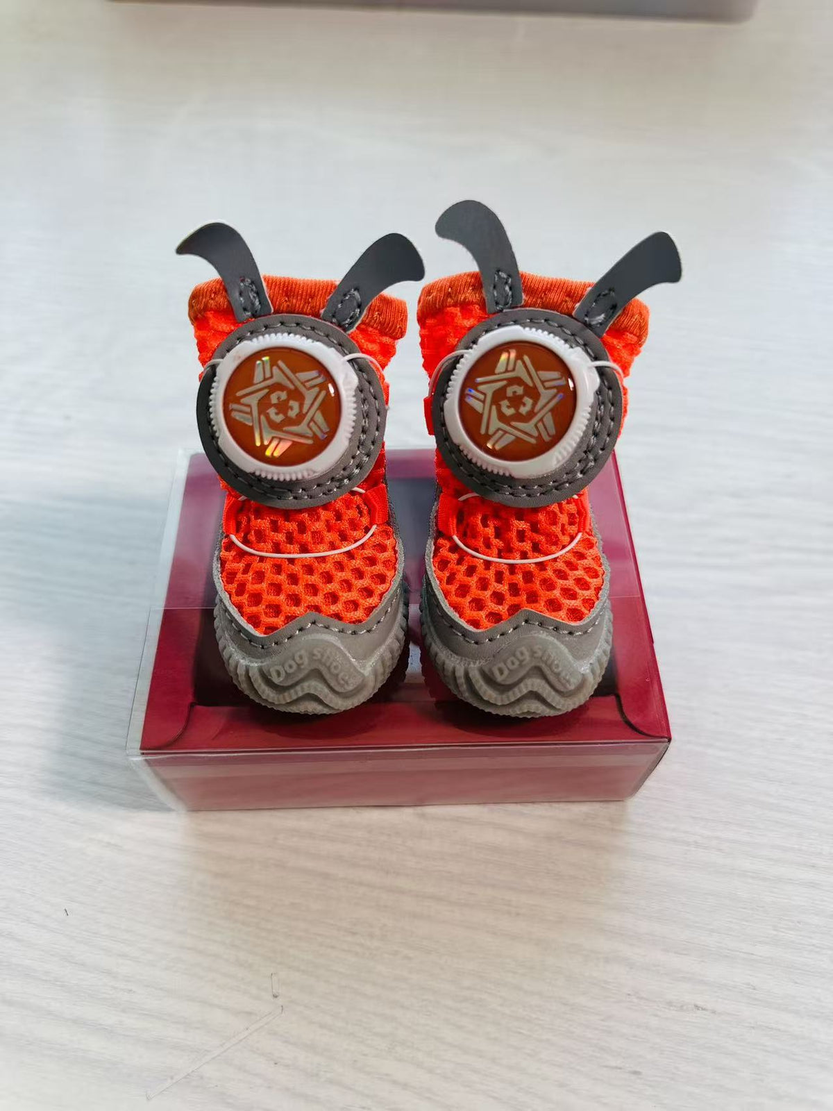 Chaussures pour animaux de compagnie, tissu Mesh, bouton rotatif, petits chiens