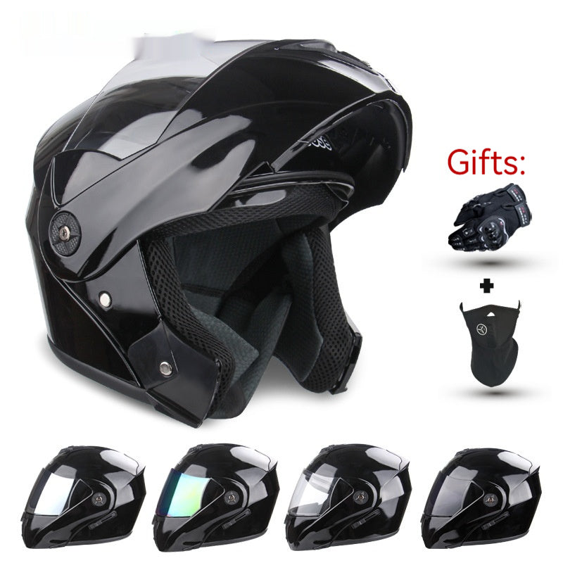 Motorcycle électrique double objectif exposé hommes et femmes casque de moto