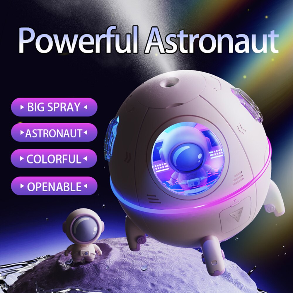 Bureau d'humidificateur portable USB Astronaute Space Air Humidificateur Diffuseur 220ML Avec Colorfu