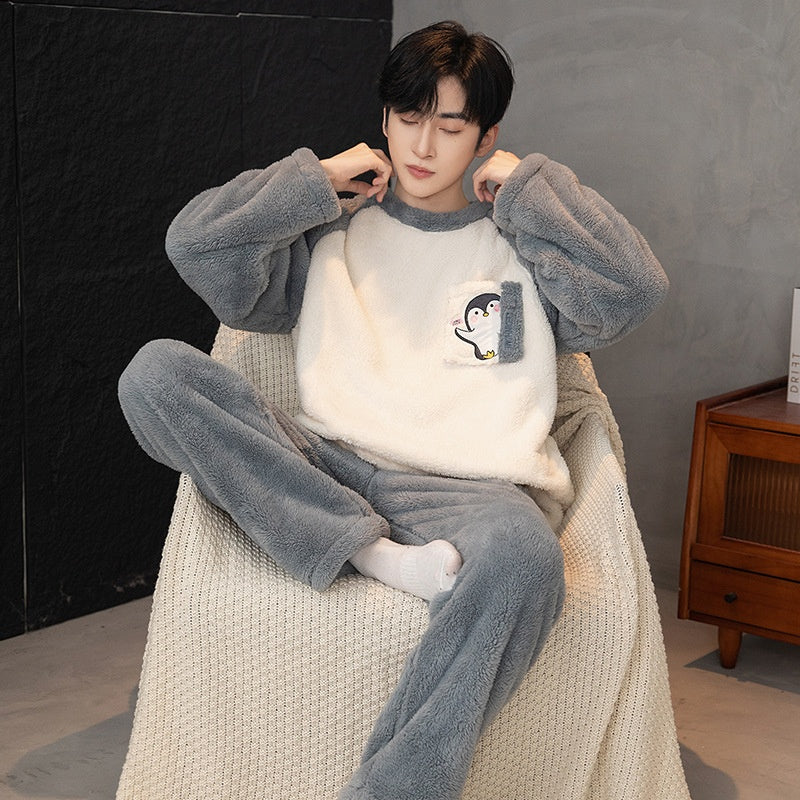 Pyjama d'hiver en peluche pour hommes