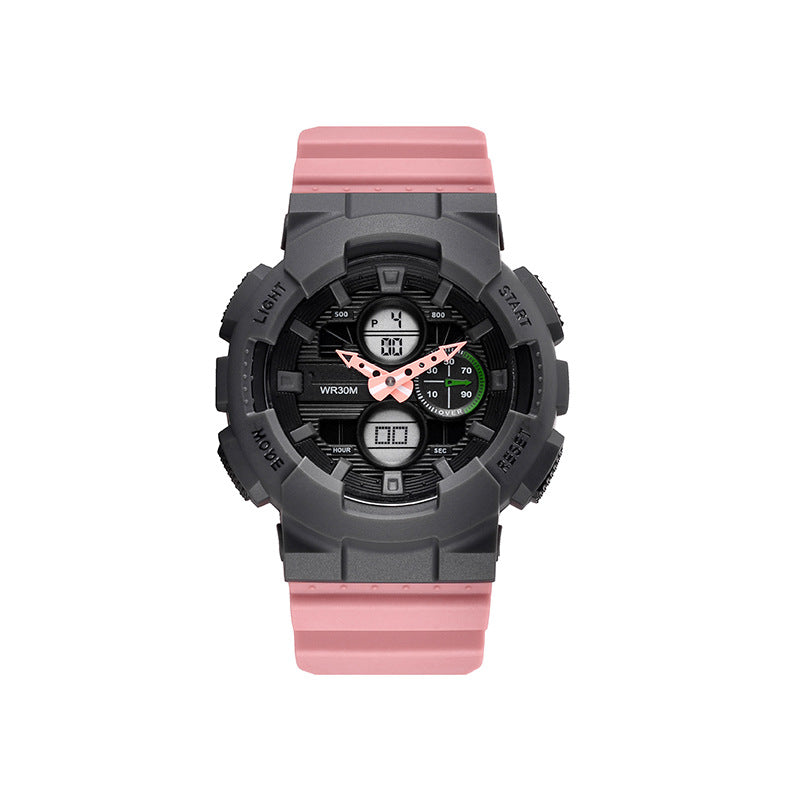 Men's Waterproof synchrone Double Inserts Electronic Watch Fashion