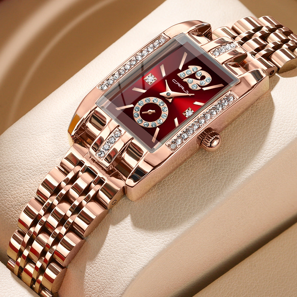 Simple square stainless steel fashion watch