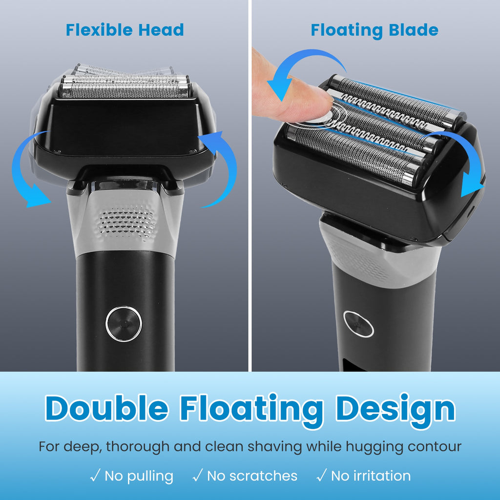 Rasoir électrique 5-Blade pour les hommes Bard à barbe humide et sèche Trimmer P