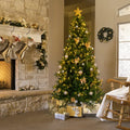 7.5 FT Arbre de Noël artificiel avec bricolage 400 lumières LED blanches chaudes