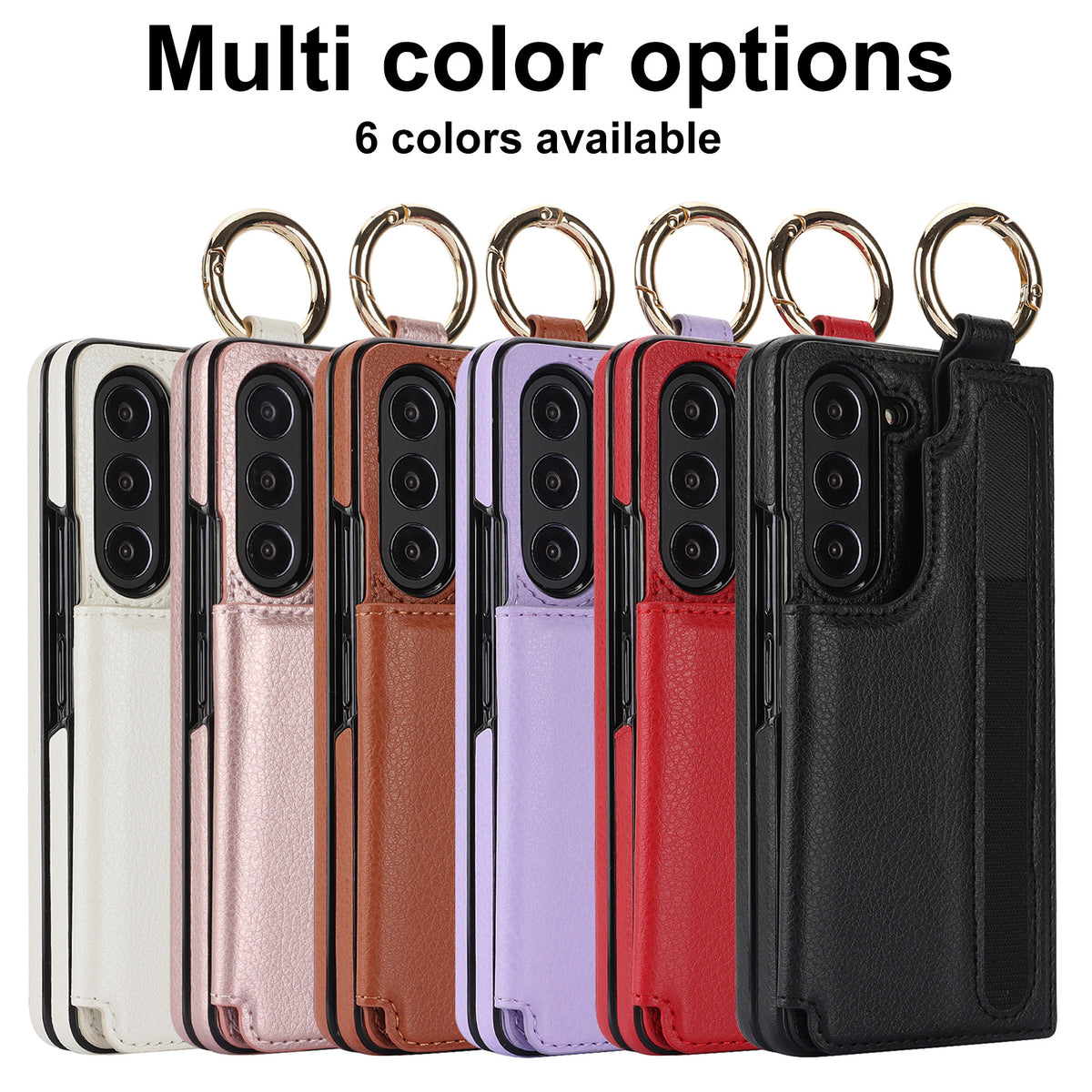 Simple Fente de stylo pliant cas téléphone en cuir