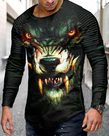 T-Shirt homme impression graphique 3D cou imprimé