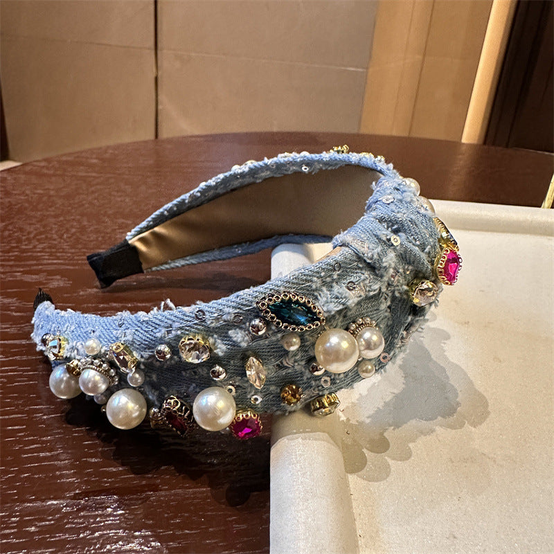 Denim Peraded Strass Baroque Robbery Special-interest Design Hairpin
