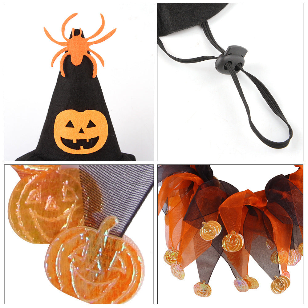 Chapeau d'Halloween Écharpe Set Crâne Pattern Chapeau de chat