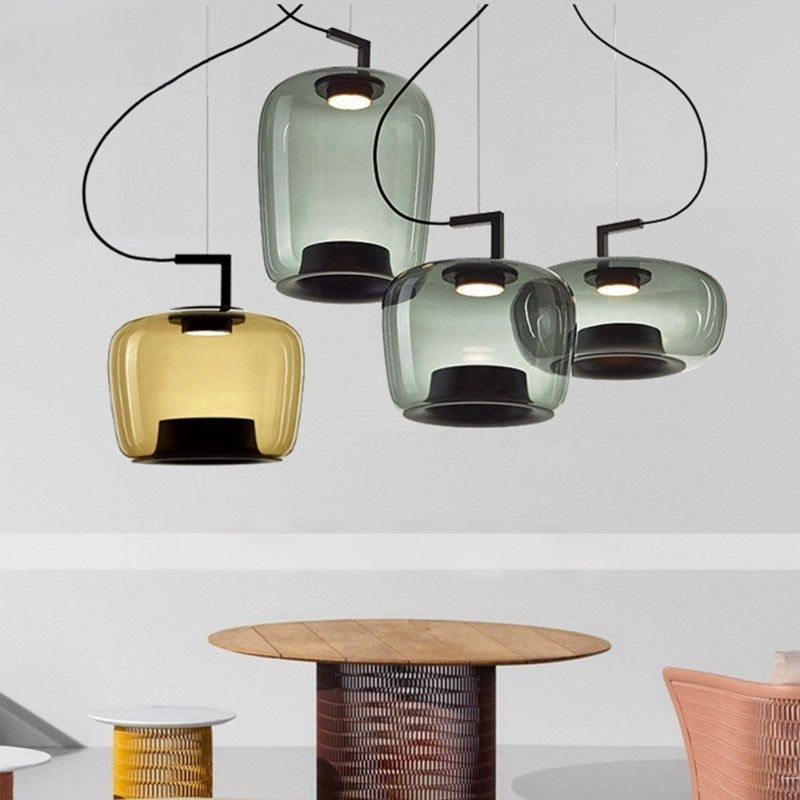 Lampe pendentif en verre de style nordique