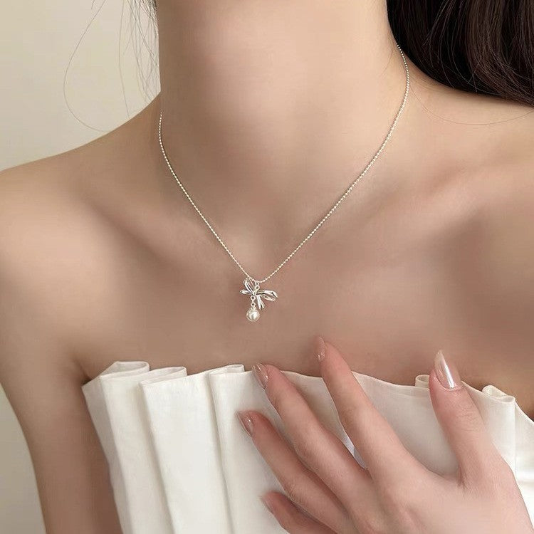 Femmes Dainty Pearl Collier Collier Niche de luxe Collier chaîne de sweater