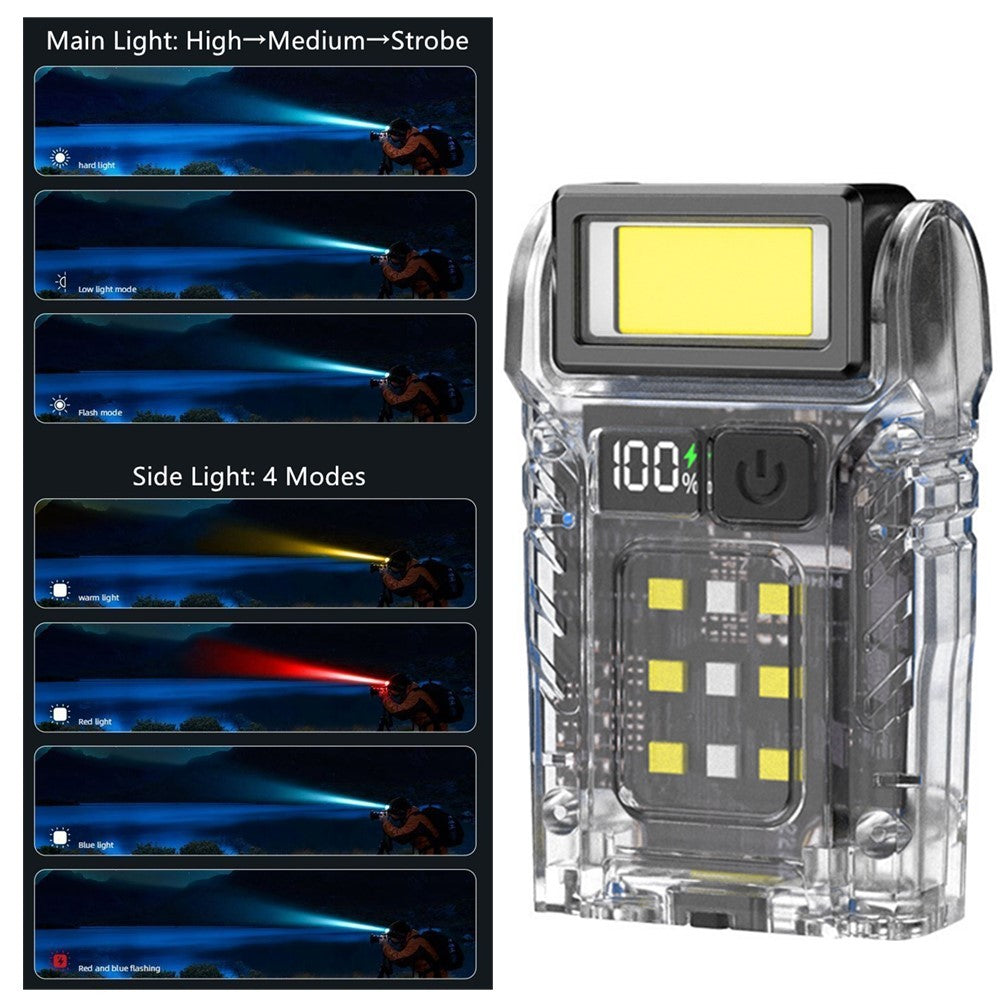 Mini lampe de poche LED lampe de poche magnétique USB rechargeable lampe de travail ceinture