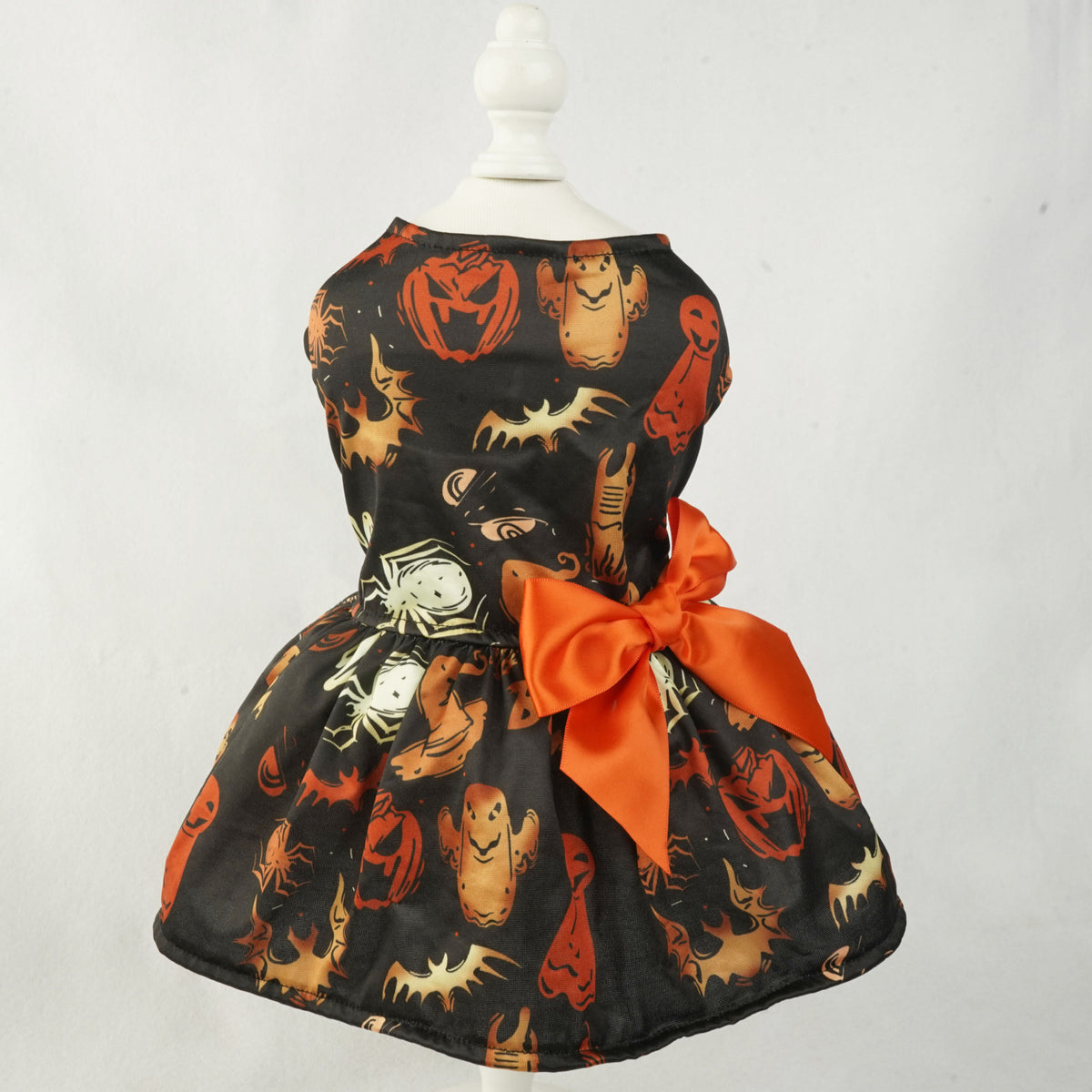 Halloween Petit Dog Vêtements Pet Robe Pumpkin Imprimer Robe Chihuahua Yorkie Mesh Robe Pet
