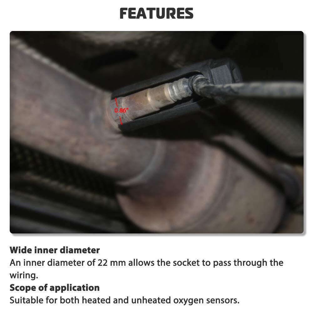 1 2 Drive Car Lambda Oxygen Capteur Open Socket Clé outil de suppression 22mm UK