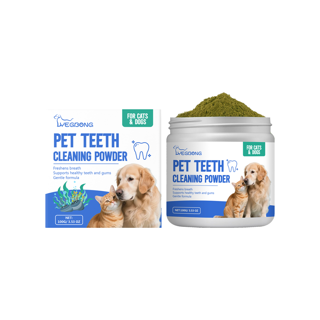 Poudre de nettoyage des dents de chat et de chien