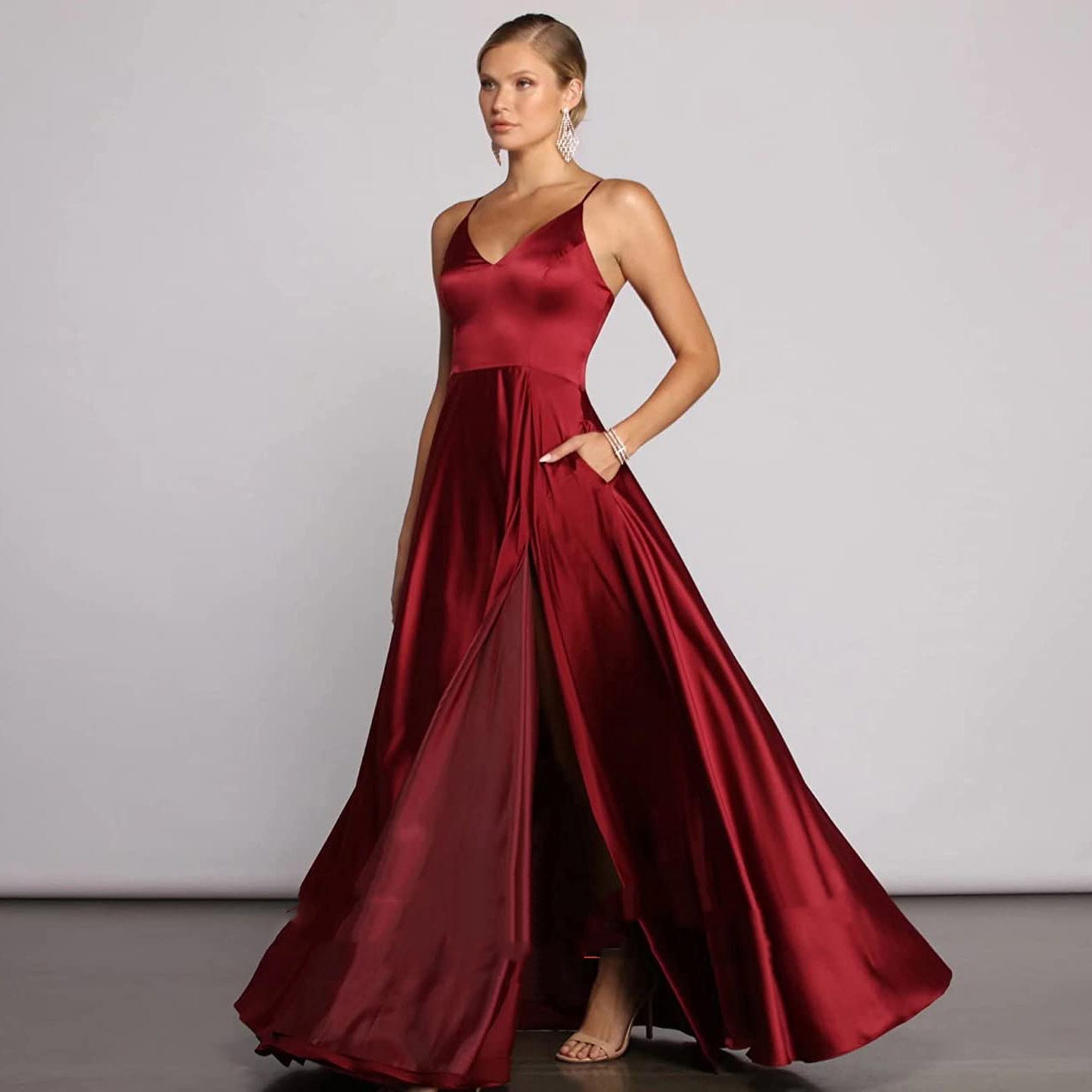 Robe longue de tempérament polyvalent pour femmes