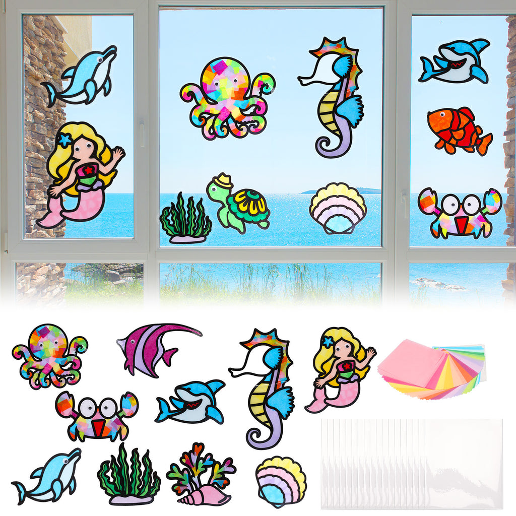 Décorations de fêtes et accessoires - Ensemble de 12 cartes marines - Océan polyvalent