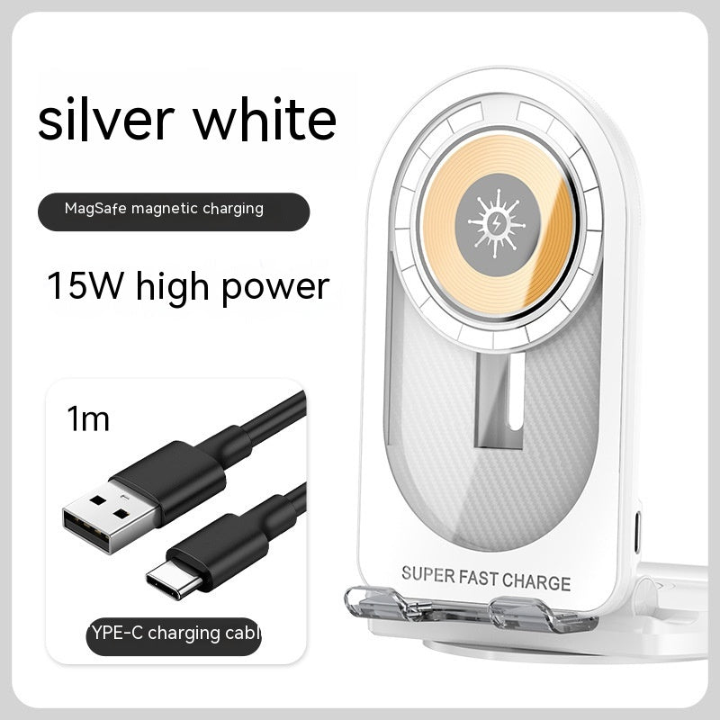 Magsafe Chargeur magnétique sans fil 2-en-1 15W charge rapide Support de fixation