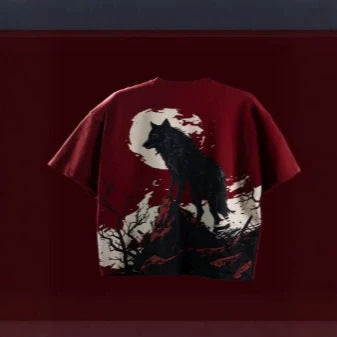T-shirt à épaulettes rouge à vin de style américain