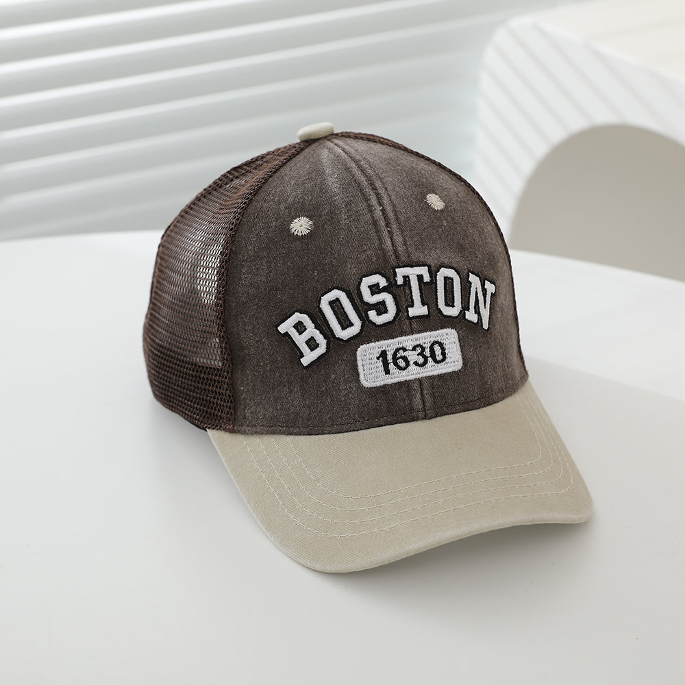 Lettre brodée pour enfants BOS1630 Casquette de baseball en mesh respirante