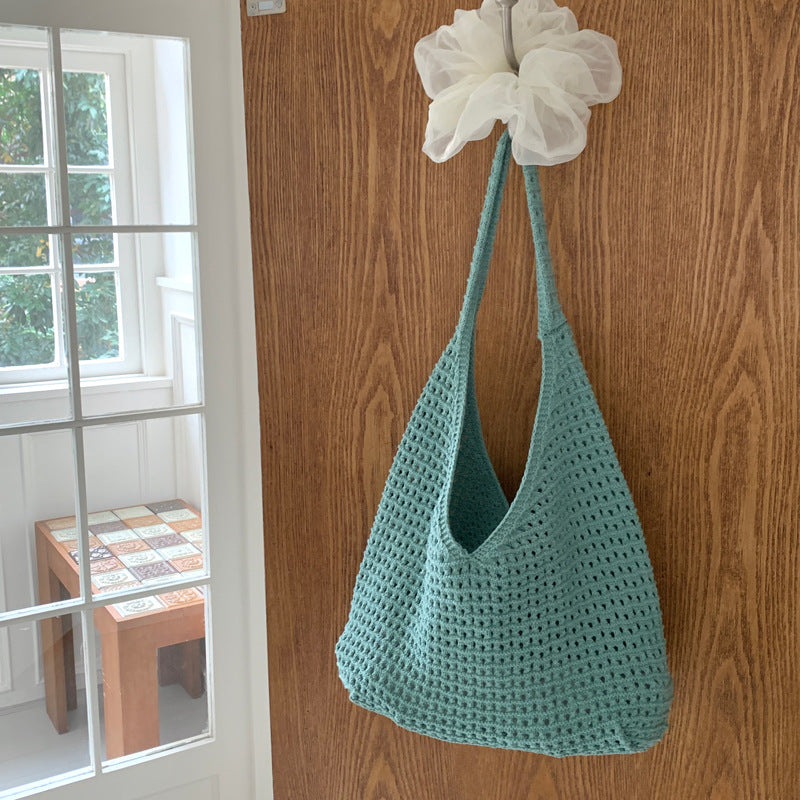 Sac à mailles creux de style Instagram tricoté Woven Purse