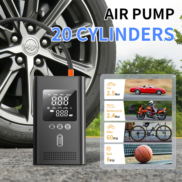 Portable Car Jump Starter with Air Compressor