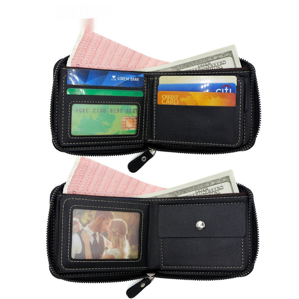 Matte piquer hommes court portefeuille de fentes de cartes multiples