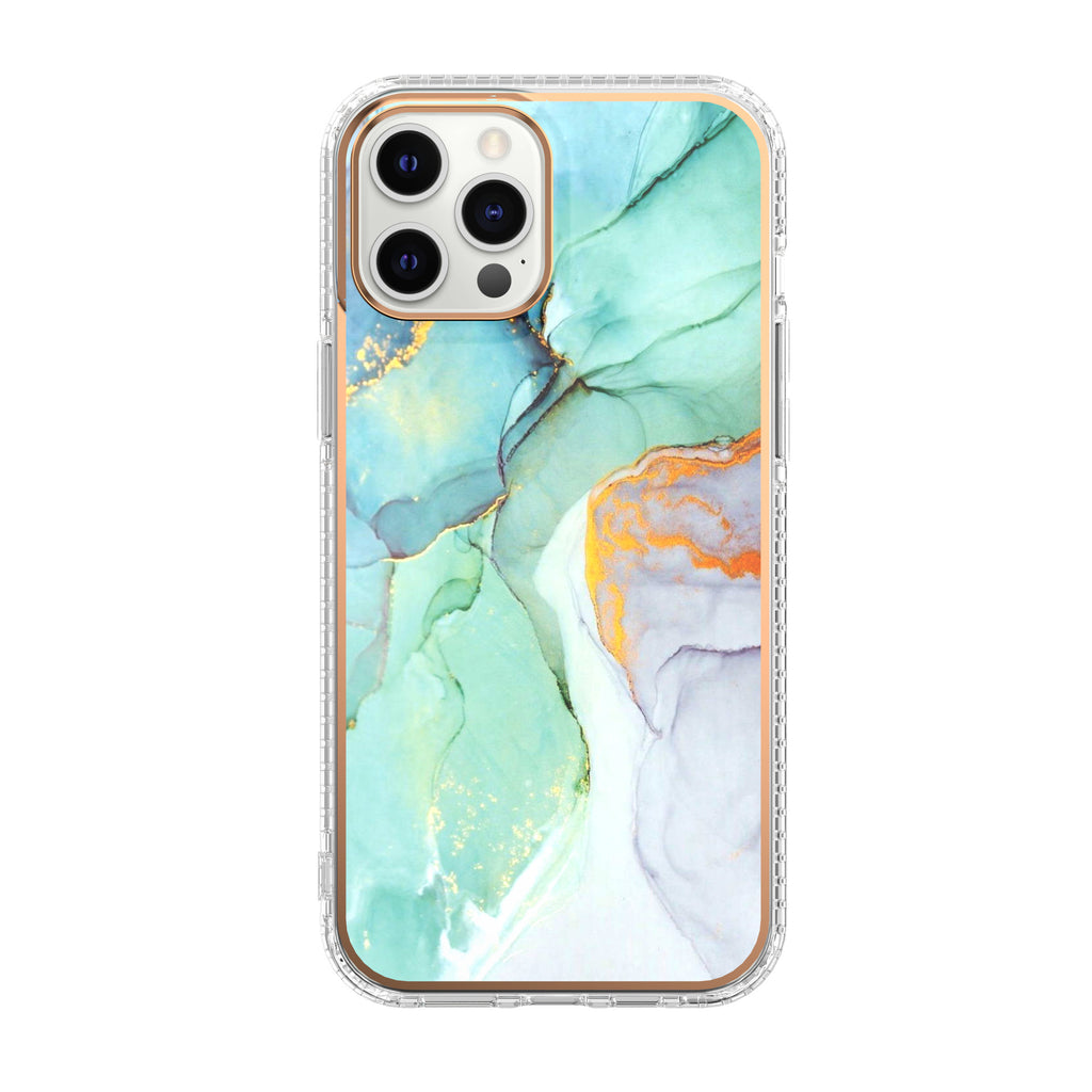 Mosaic Marbre Motif Fleur Étui téléphonique transparent