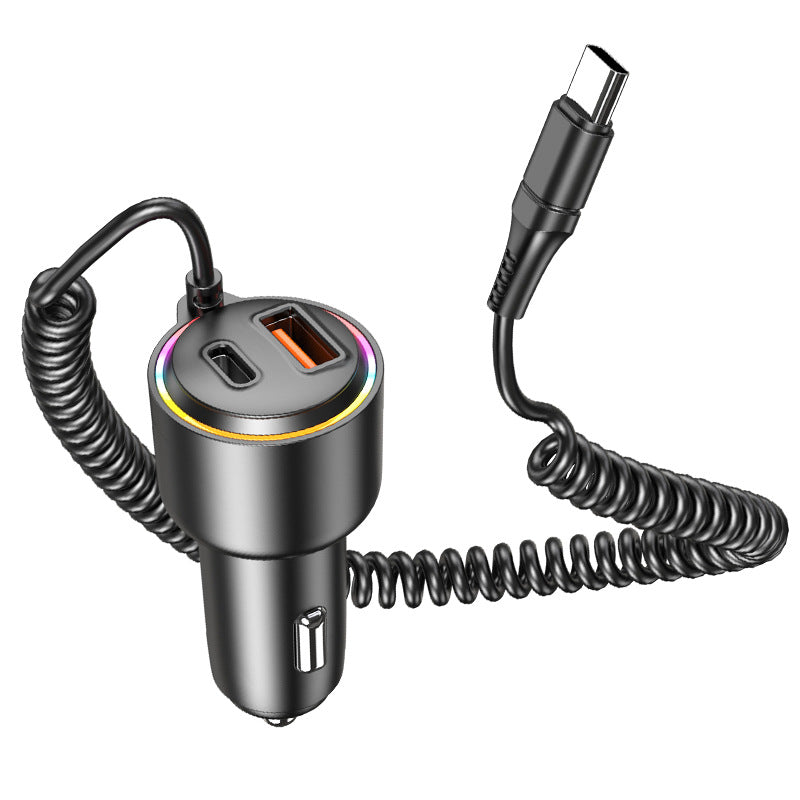 Super car charger comes with a spring cord
