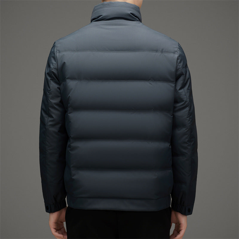 Collier de stand d'hiver homme court épaissé chaud veste en bas extérieur