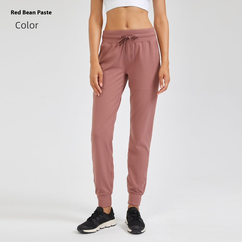 Pantalon de yoga haute taille pour femmes Drawstring Quick-drying Elastic Running Fitness
