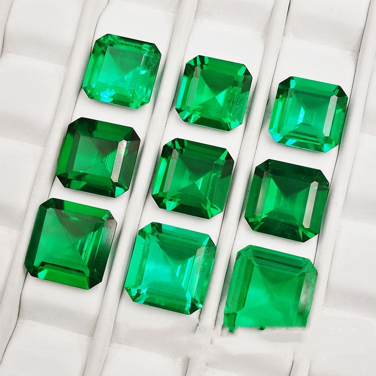 Émeraude synthétique Petite pierre de bare octagonale
